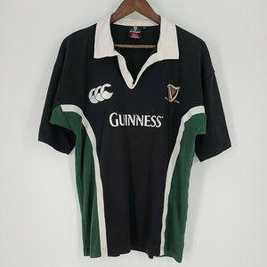 Canterbury of New Zealand Mens Large Guinness Rugby Jersey Thick Poly/Cotton
